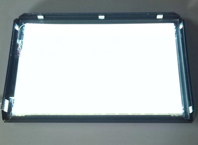 Silver Advertisement Snap Open Slim LED Light Box for Cafe , Supermarket 1