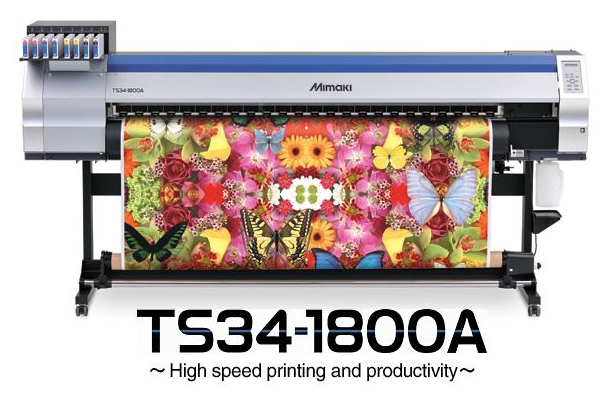 Mimaki TS34-1800 Digital Textile Machine For Roll Up Fabric Printing , Flag Printing Machine 0