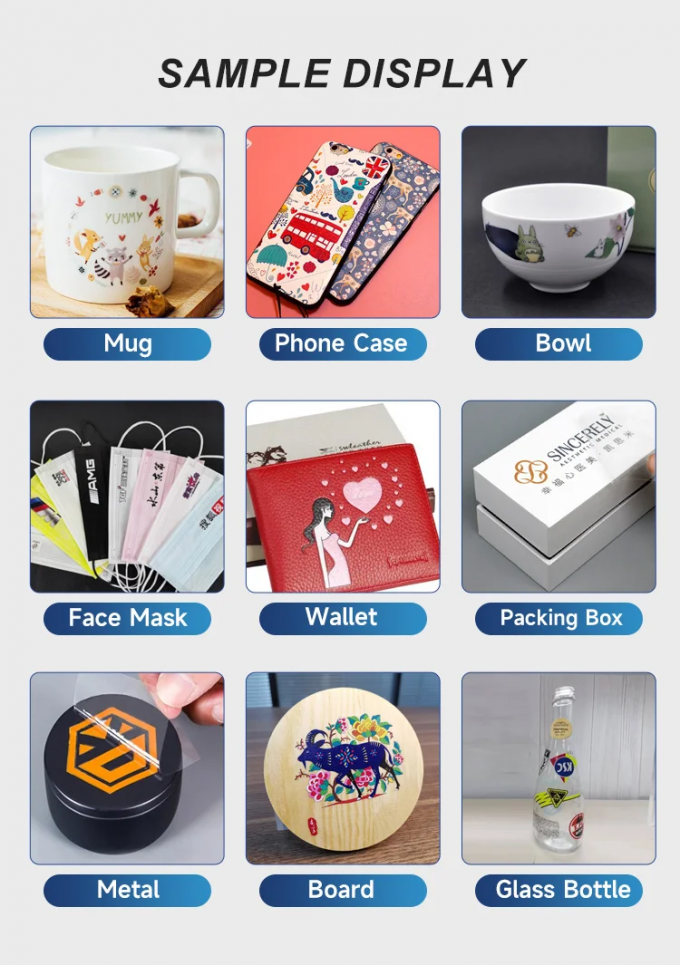 A3 UV DTF Printer With Varnish , Phone Case , Glass , Cylinder Bottle Id Card Printer UV Sticker Printer 0