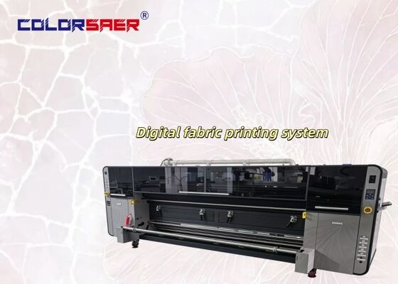SAER COLOR Inkjet Printing System for Cotton and Polyester Fabric Roll to Roll Textile Printer with 4 pcs Industrial Print Head