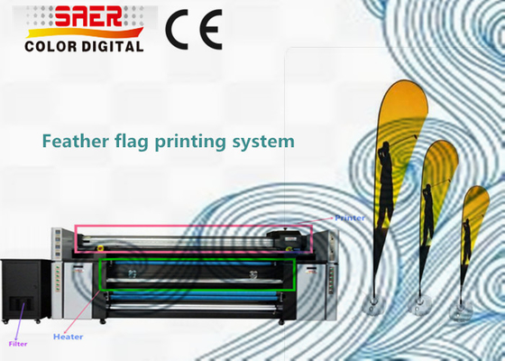 Digital Textile Printing Machine With Heater / Sublimation Flag Printing System