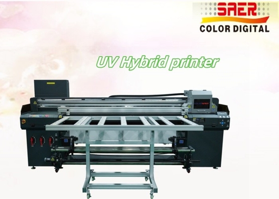 Flatbed And Roll Uv Hybrid Printer For Different Material Kt Board , Pvc , Soft Film , Leather Hybrid Uv Printer