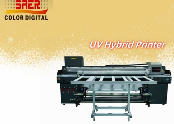 SAER 1.8m Hybrid UV Printer For Different Material KT Board / PVC / Soft Film / Leather
