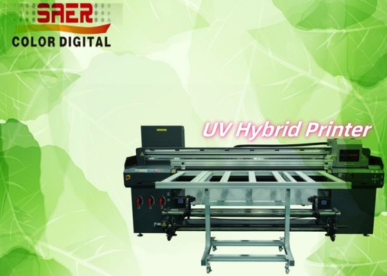 Flatbed And Roll To Roll UV Printer On Leather Wallpaper Canvas Film Borad With High Resolution