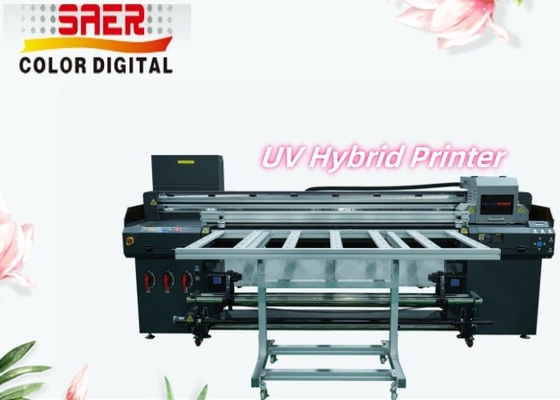 Flatbed And Roll To Roll UV Printer On Leather Wallpaper Canvas Film Borad With High Resolution