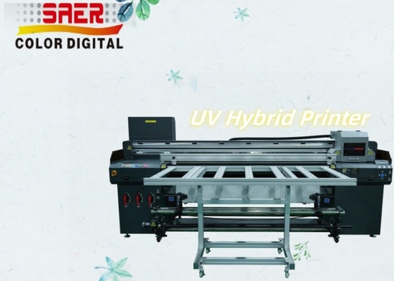 1.8m Wide Format Inkje CMYKW Wood Vinyl Roll Sticker Cardboard UV Hybrid printer