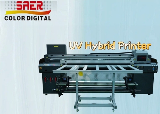 Flatbed And Roll To Roll UV Hybrid All In One Printer Multicolor UV Printing Machine