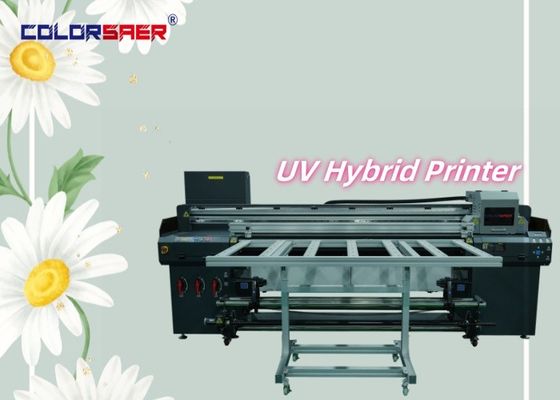 1.8m UV Hybrid Printer For Outdoor  And Indoor Advertising CMYK+W+CMYK+Varnish