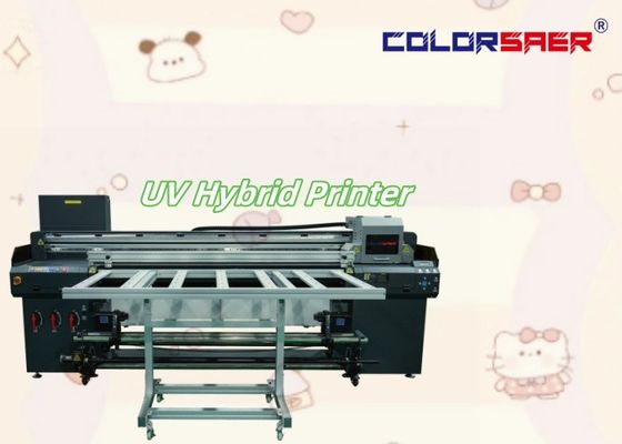 Digital UV Inkjet Hybrid Printer Print Size 1.8m With Roll To Roll And Irregular Shape Printing