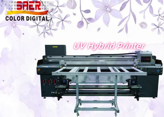 UV Hybrid Printer 3 or 4 Heads Wide Format Inkjet Printer Flatbed and Roll to Roll UV Printing Machine