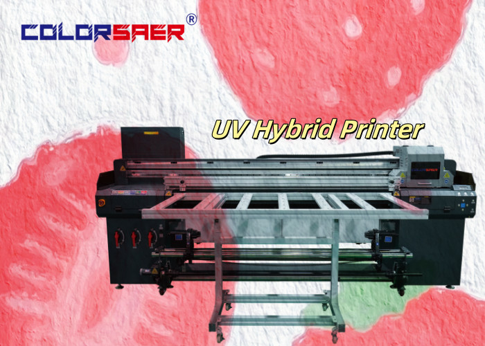 1.8m UV Hybrid Printer CMYKW Varnish Artistic Printing UV Flatbed And Roll To Roll Printer