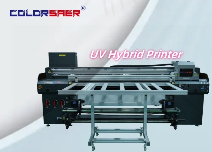 6 Feet 1.8m UV Hybrid Printer On PVC Sheet Soft Film Roll To Roll And Flatbed UV Hybrid Printer