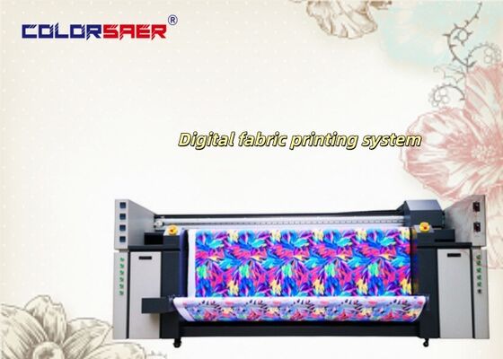 Digital Textile Printing System with 3 Epson Print Heads 2200mm Max Materials Width and Dual CMYK Color for Fabric and Flag Printing