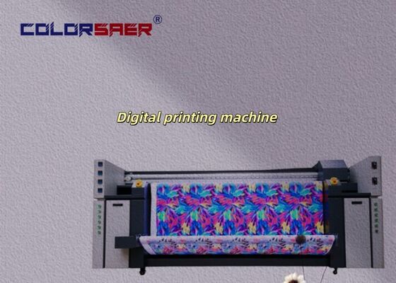 Digital Textile Printing System with 3 Epson Print Heads 2200mm Max Materials Width and Dual CMYK Color for Fabric and Flag Printing