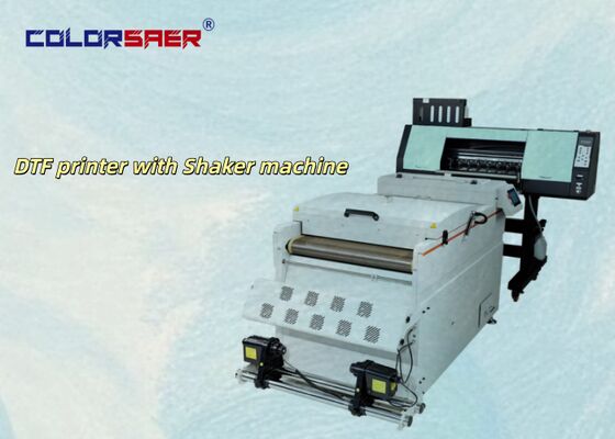 2 or 4 Print Head Digital SAER DTF Printer 60cm /A3 Size PET Film Offset T-shirt DTF Printing Machine With Shaker Powder Machine
