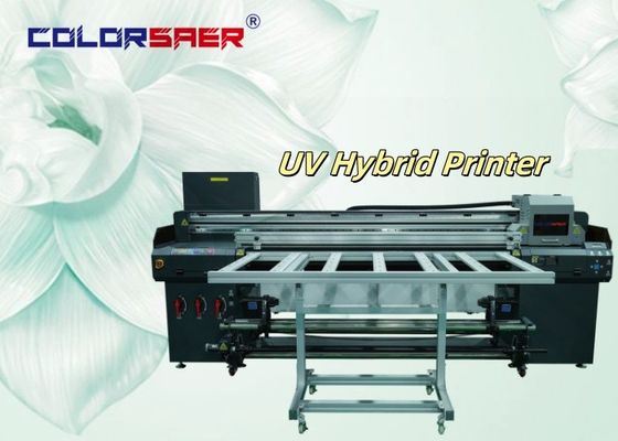 1.8m Wide 3/4 Printheads Digital UV Inkjet Hybrid Printer For Roll To Roll And Irregular Shape Printing