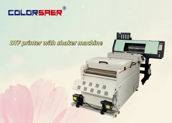 2 or 4 Print Head Digital SAER DTF Printer 60cm /A3 Size PET Film Offset T-shirt DTF Printing Machine With Shaker Powder Machine